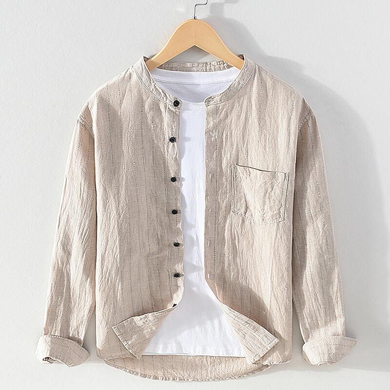 Striped Linen Long Sleeve Shirt