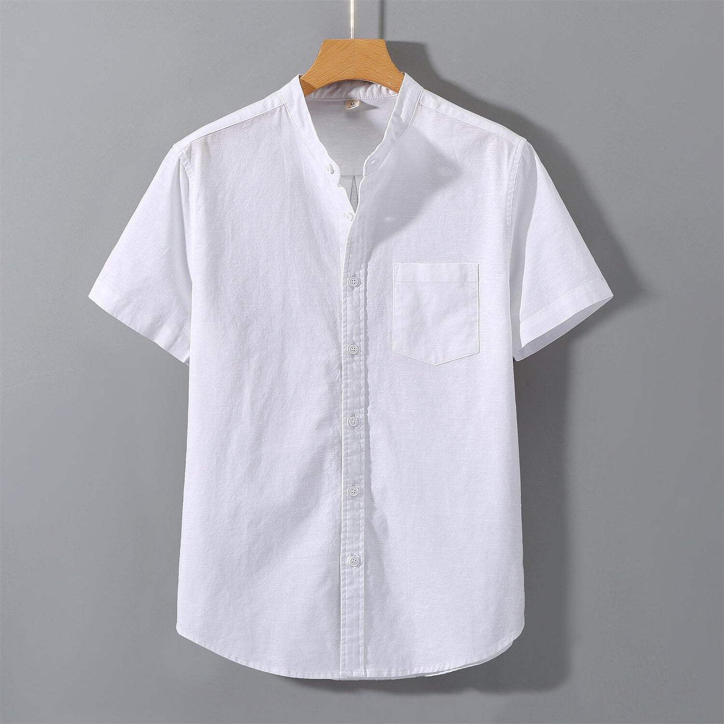 Loose Fit Linen Short Sleeve Shirt